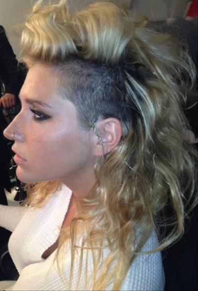 Kesha Joins Half Shaved Hairstyle Trend