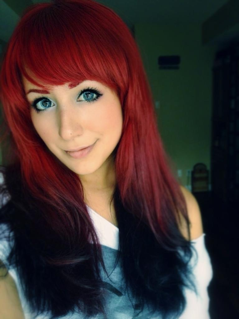 black and red ombre hair tumblr