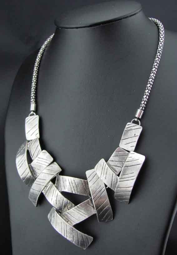 Fashion Trend Seeker Shop – Silver Collar Geometric Necklace – Fashion ...